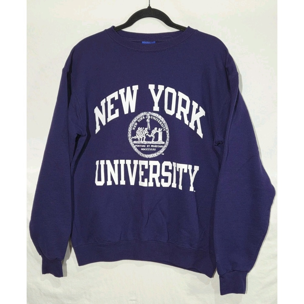 Champion NYU Crewneck Sweatshirt Medium Purple New York University Pullover